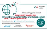 Jubiläumsbanner zum 30-jährigen Bestehen des Wuppertal Instituts